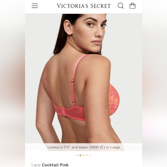 VS Dream Angels Lighty Lined Demi Bra Cocktail Pink NWT - Picture 3 of 7